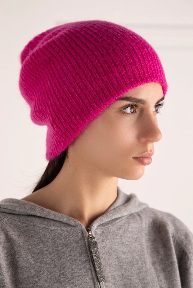 Max&Moi woman pink mohair and wool hat for women купить с ценами и фото 175034 - photo 2