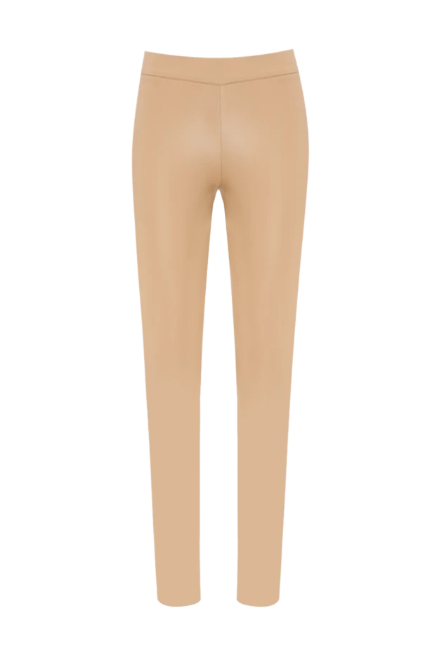 Beige leather leggings with knee seams women's - photo 1
