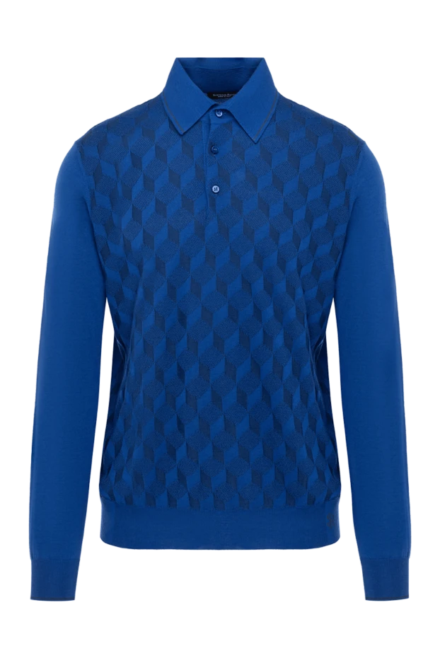 Stefano Ricci ярко-синее поло с длинным рукавом мужское на пуговицах 175044 - фото 1