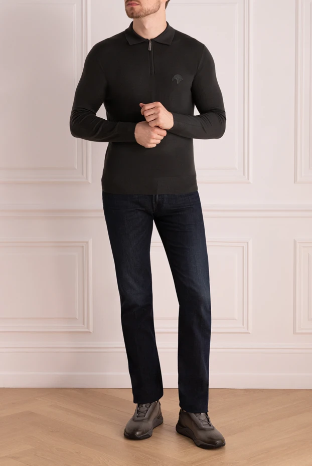 Stefano Ricci поло шерстяное с длинным рукавом мужское зеленое 175050 - фото 2