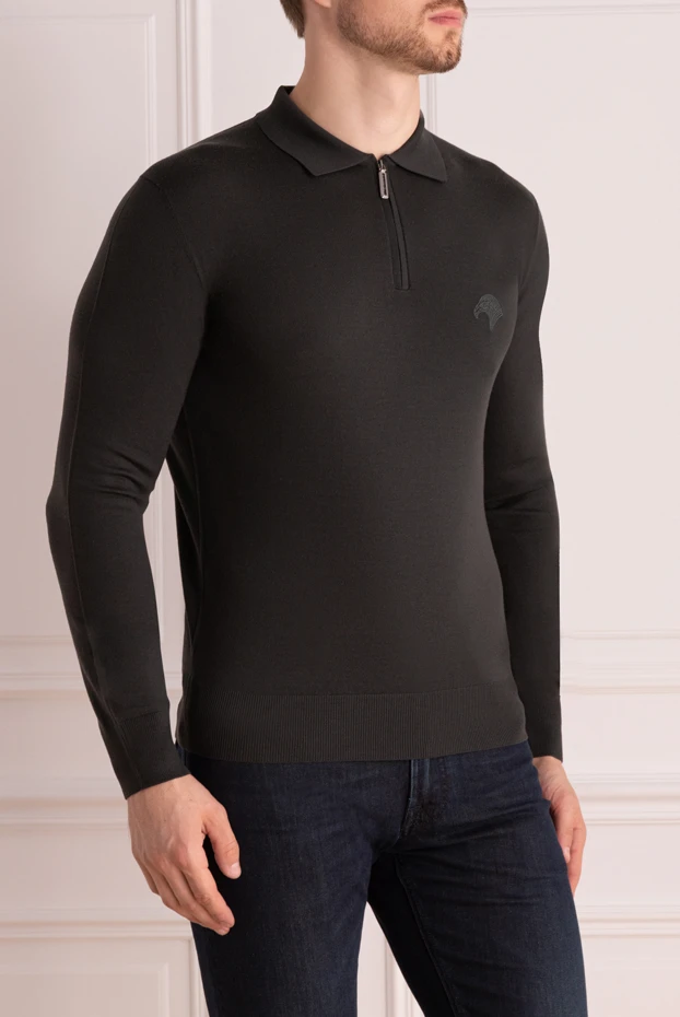 Stefano Ricci поло шерстяное с длинным рукавом мужское зеленое 175050 - фото 3