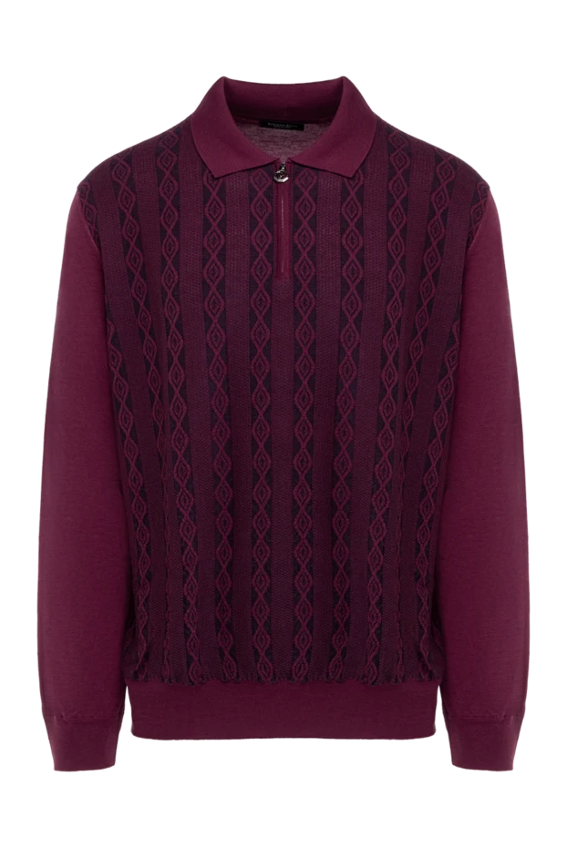 Polo with long sleeves for men burgundy - photo 1