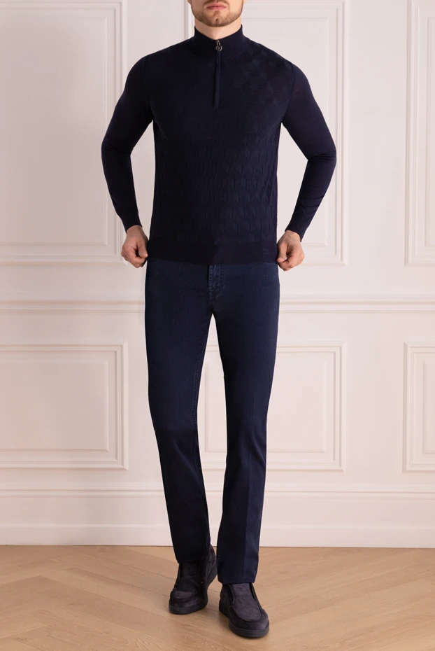 Stefano Ricci men's dark denim jeans with embossed embroidery 175057 - photo 2