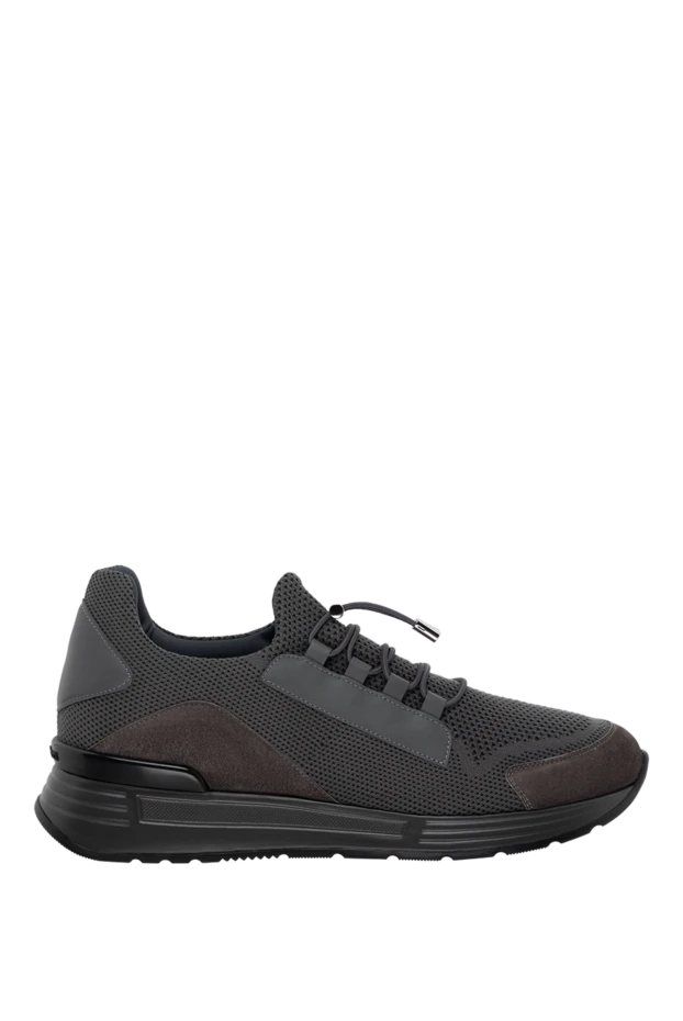 Stefano Ricci кроссовки из кожи и полиэстера серые мужские 175059 - фото 1