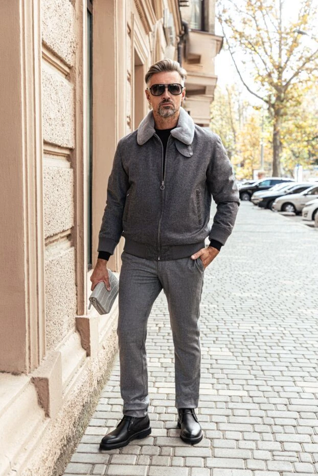 Stefano Ricci мақта мен кашемирден тігілген ерлер шалбары, сұр түсті 175065 - фото 2