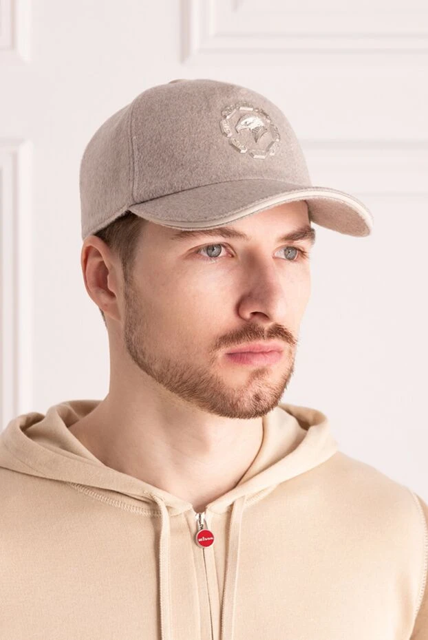 Stefano Ricci кепка из кашемира бежевый мужская 175069 - фото 2