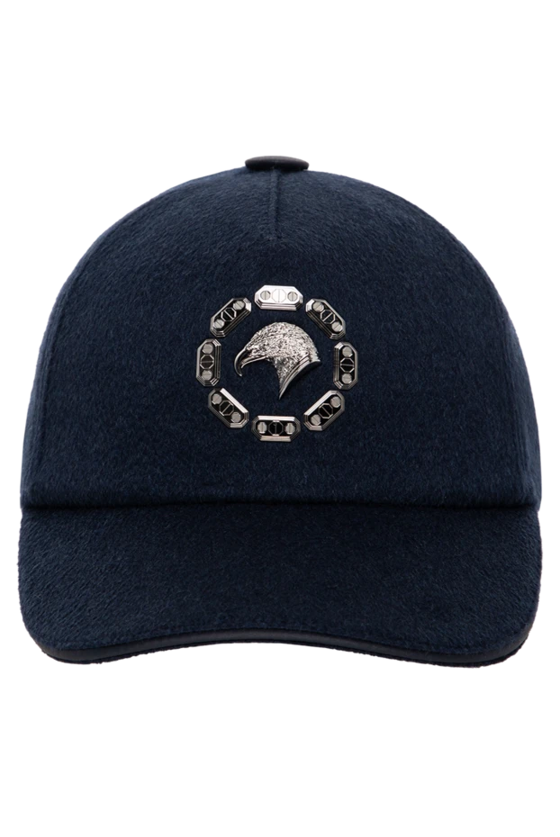 Кепка из кашемира темно синяя с металлической эмблемой орла
- фото 1