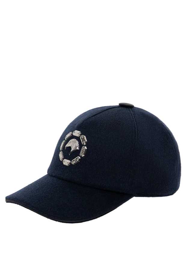 Stefano Ricci dark blue cashmere cap with a metal eagle emblem
 175070 - photo 3