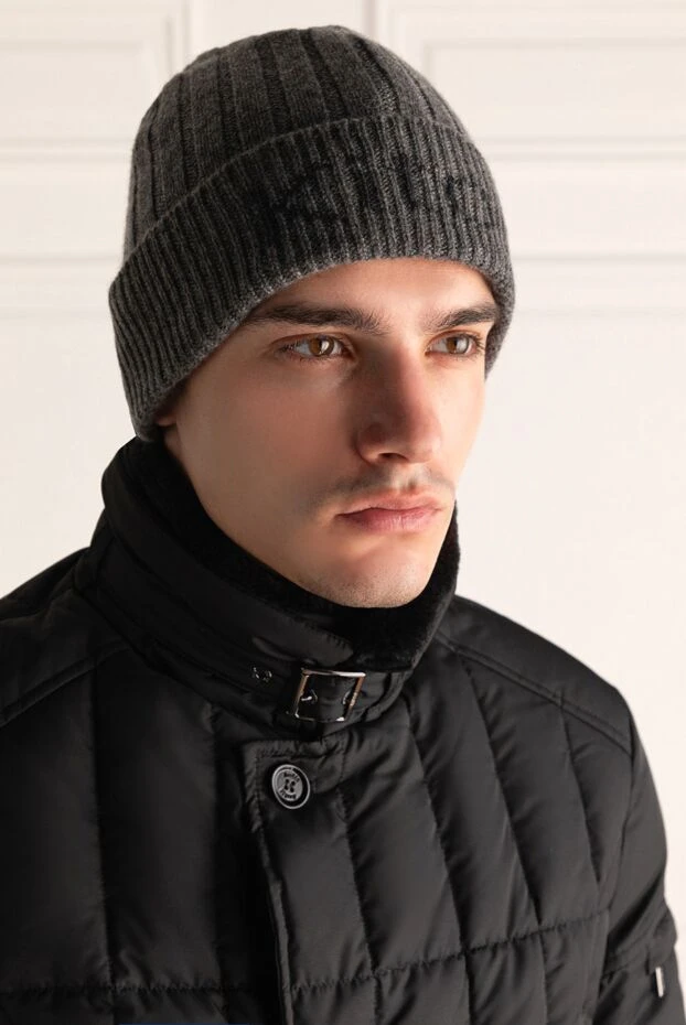 Kiton man gray cashmere hat for men 175078 - photo 2