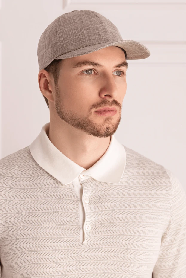 Cesare di Napoli man beige men's cap купить с ценами и фото 175080 - photo 2