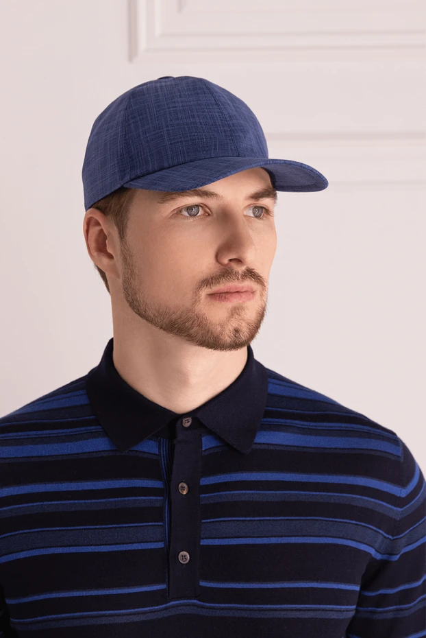 Cesare di Napoli man blue men's cap купить с ценами и фото 175081 - photo 2