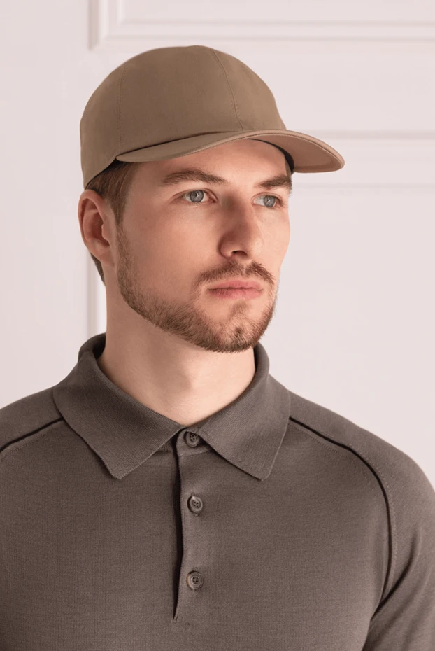 Cesare di Napoli man beige cotton cap for men купить с ценами и фото 175083 - photo 2