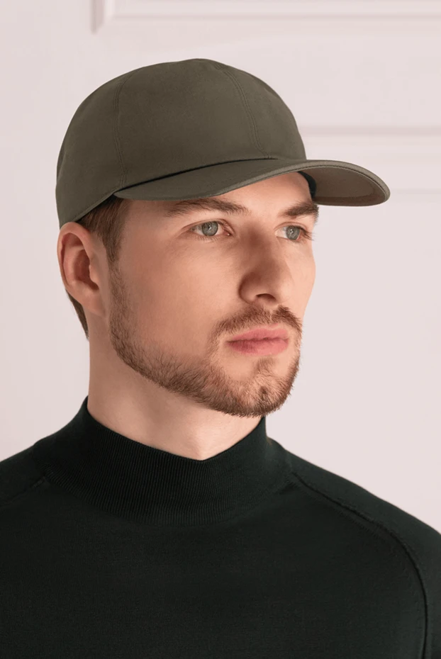 Cesare di Napoli man green cotton cap for men купить с ценами и фото 175084 - photo 2