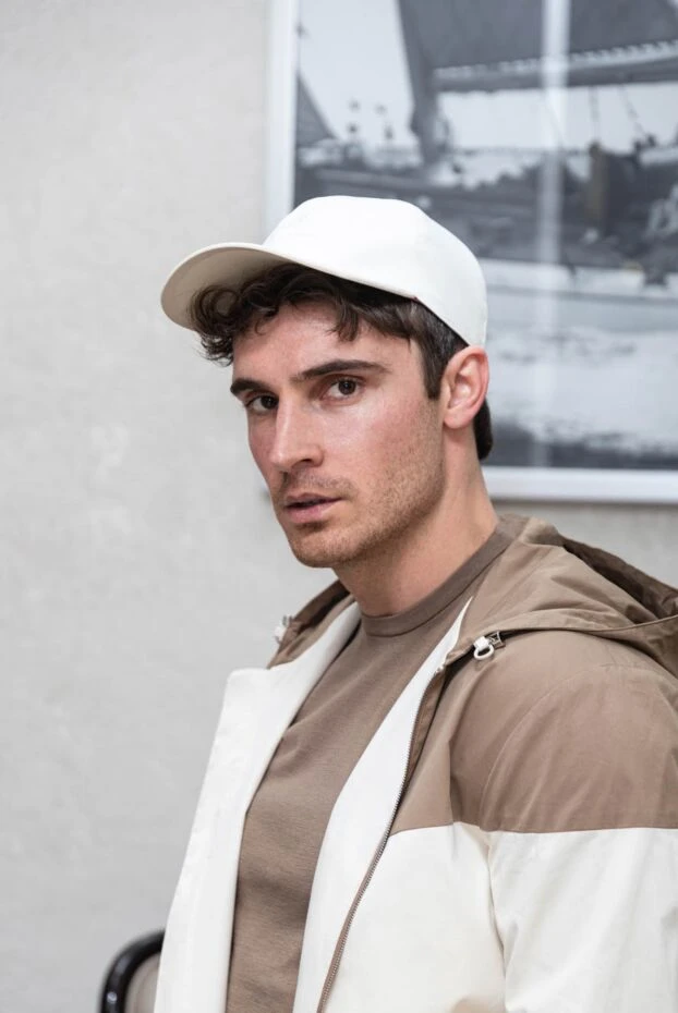 Cesare di Napoli белая фактурная бейсболка из хлопка и шелка с шерстью
 175086 - фото 2