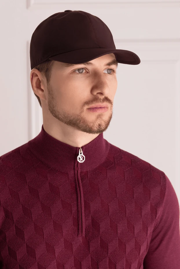 Cesare di Napoli man men's burgundy wool and polyamide cap купить с ценами и фото 175087 - photo 2