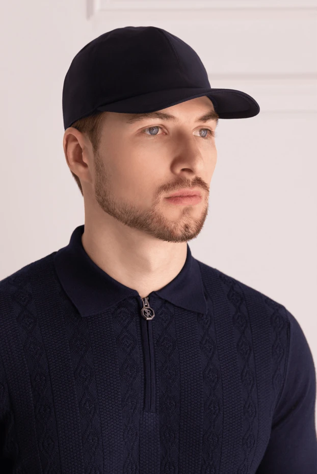 Cesare di Napoli man men's blue wool cap купить с ценами и фото 175088 - photo 2