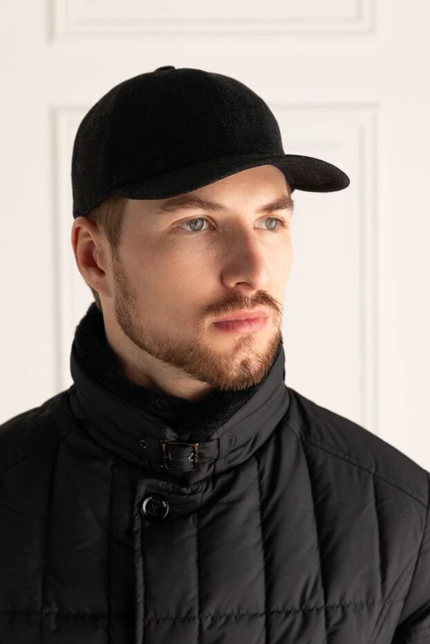 Cesare di Napoli man black cashmere cap for men купить с ценами и фото 175090 - photo 2