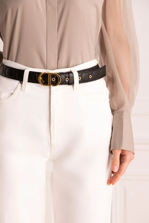 Dior woman black leather belt for women купить с ценами и фото 175117 - photo 2