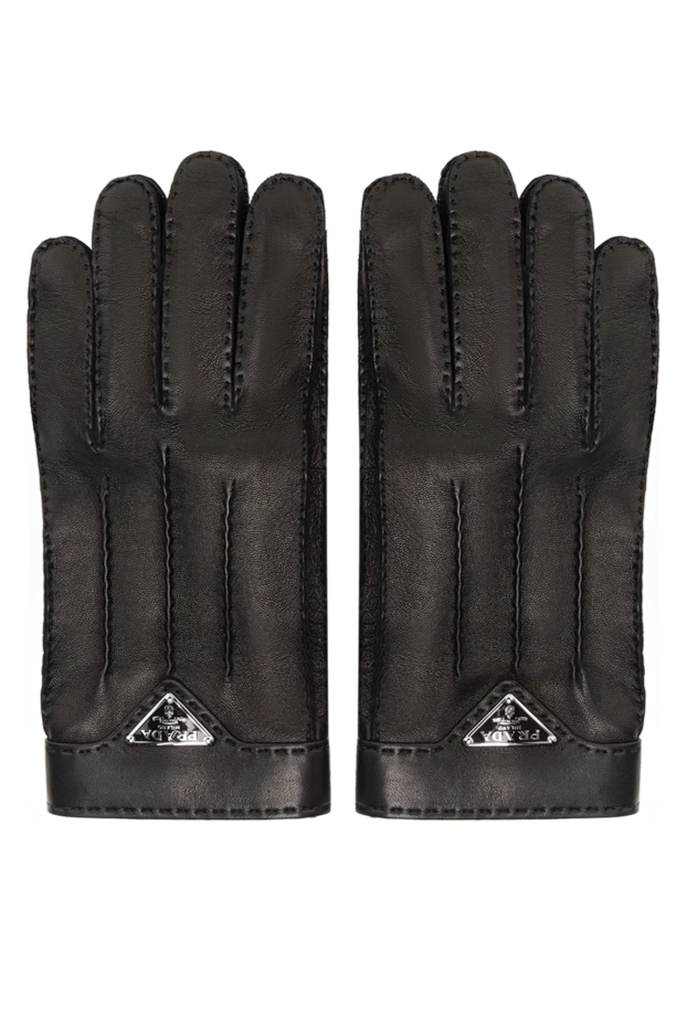 Prada man genuine leather gloves, black, for men купить с ценами и фото 175151 - photo 1