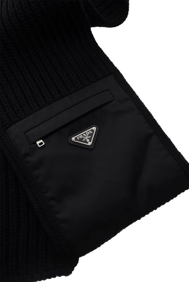 Prada шарф из шерсти черный мужской 175164 - фото 3