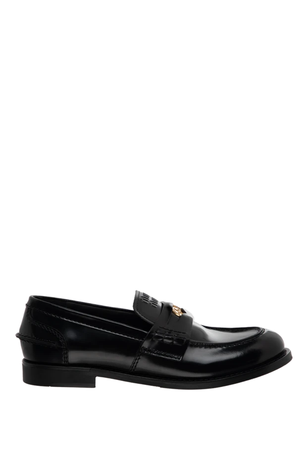 Miu Miu woman black leather loafers for women купить с ценами и фото 175167 - photo 1