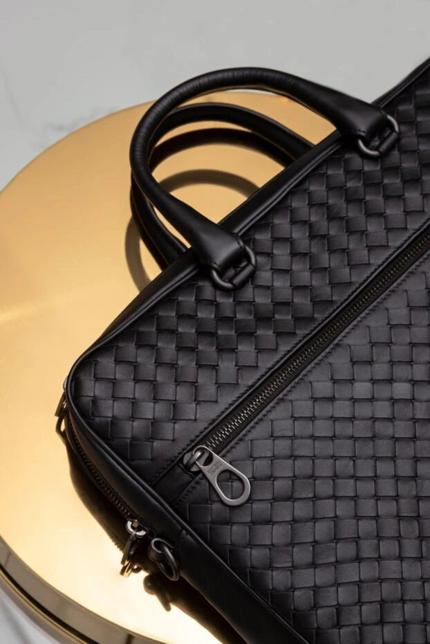 Bottega Veneta тонкий портфель intrecciato
из плетенной телячьей кожи черный 175230 - фото 3