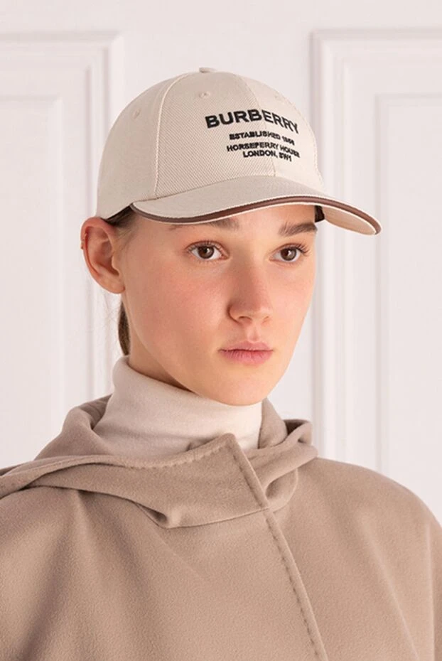 Burberry woman women's white cotton cap купить с ценами и фото 175242 - photo 2