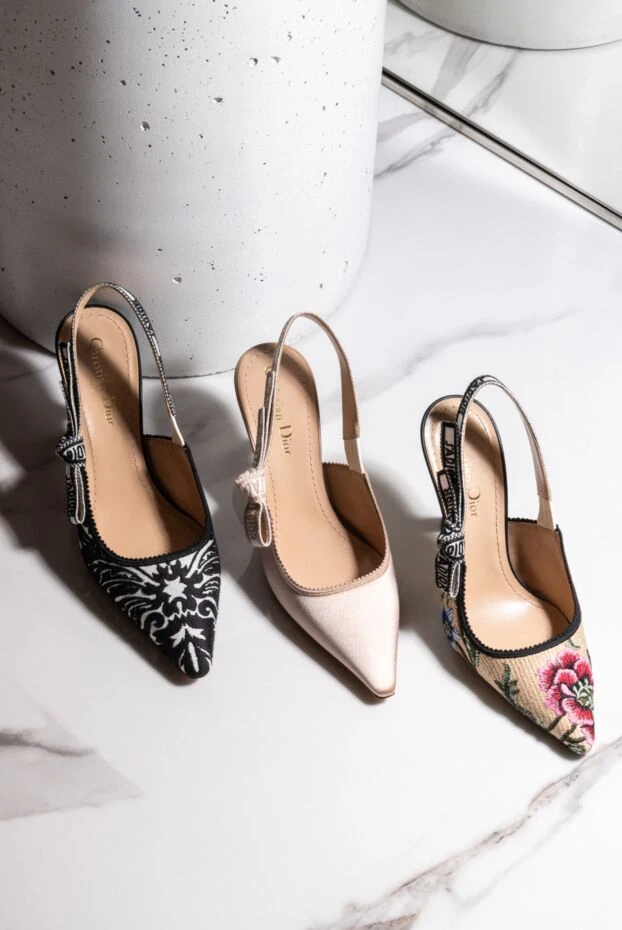 Dior текстильные туфли с цветами и фирменной лентой на пятке

 175275 - фото 3