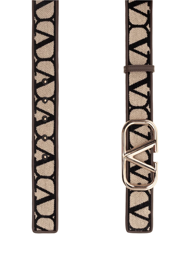Valentino ремень из кожи и тактеля коричневый женский 175289 - фото 3
