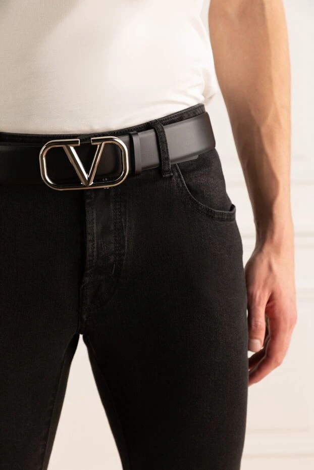 Valentino man black men's genuine leather belt купить с ценами и фото 175291 - photo 2