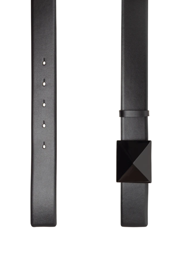 Valentino ремень rockstud из черной кожи с глянцевой пряжкой женский 175293 - фото 3