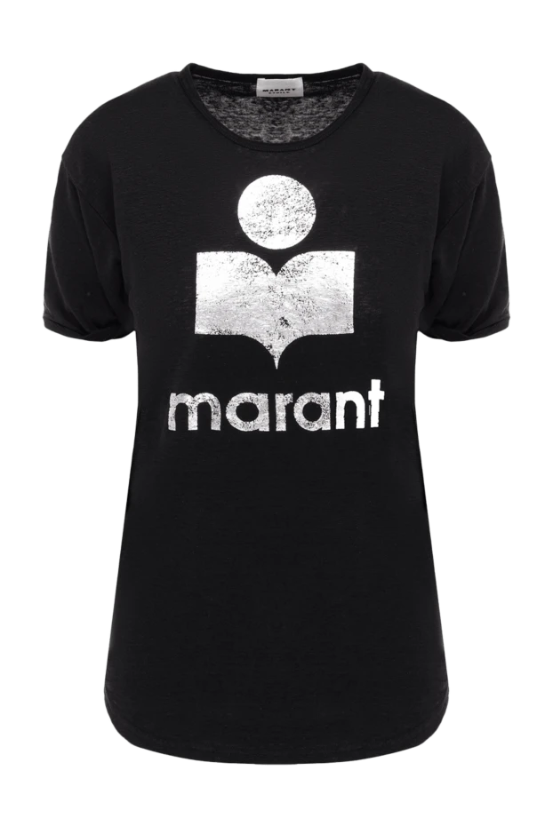 Isabel Marant woman black linen t-shirt for women купить с ценами и фото 175306 - photo 1