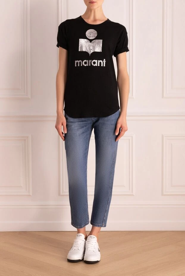 Isabel Marant woman black linen t-shirt for women купить с ценами и фото 175306 - photo 2