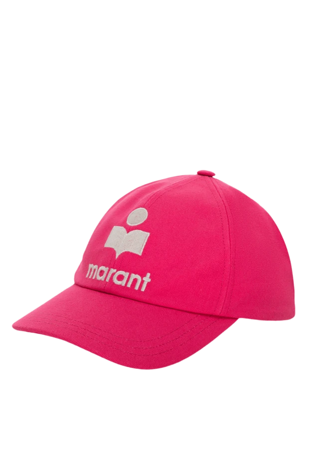 Isabel Marant кепка из хлопка ярко розовая женская с логотипом 175312 - фото 3