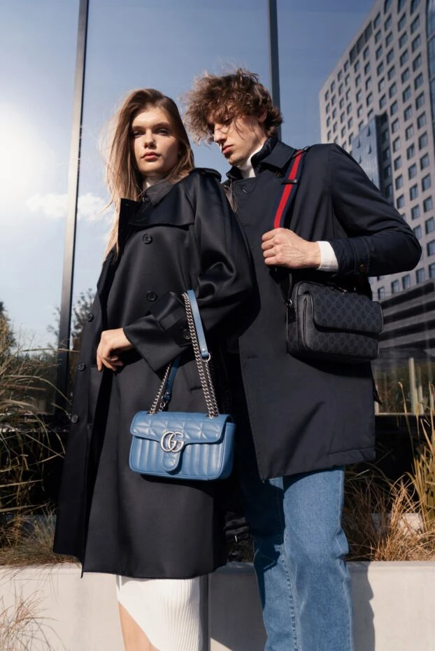 Blue leather bag for women - photo 2