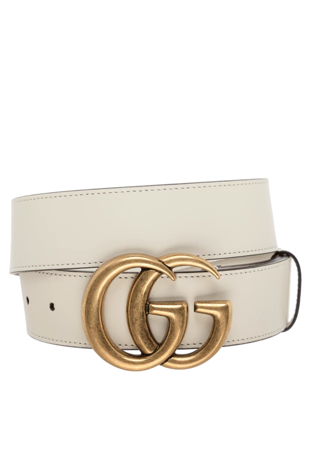 Gucci woman white leather belt for women купить с ценами и фото 175351 - photo 1