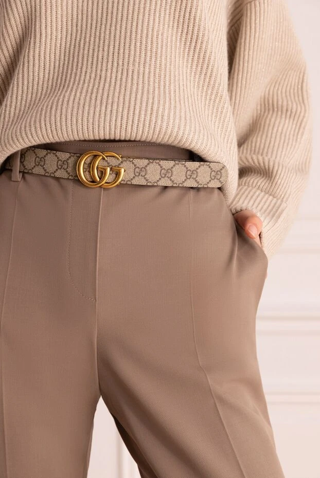 Gucci woman beige leather belt for women купить с ценами и фото 175354 - photo 2