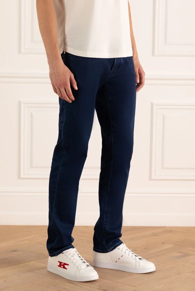 Jacob Cohen прямые джинсы из плотного хлопка насыщенного синего цвета
 175360 - фото 3