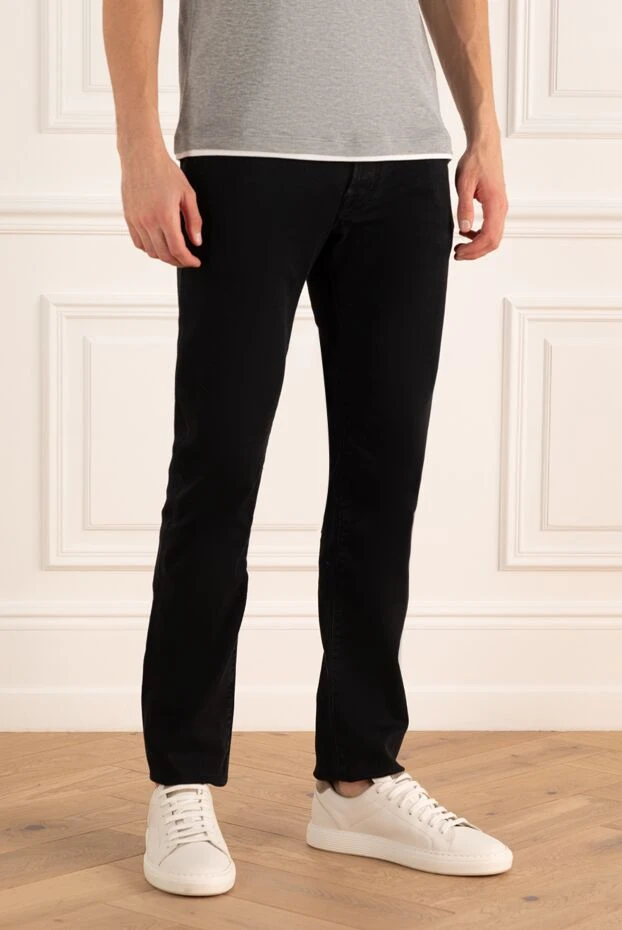 Jacob Cohen базовые черные джинсы из плотного хлопка без потертостей
 175362 - фото 3