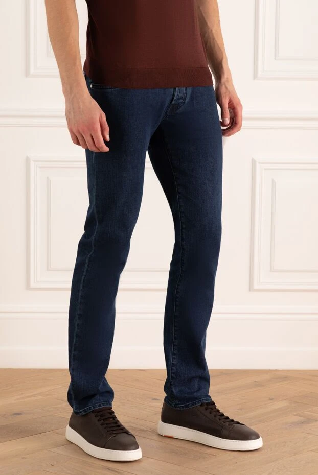 Jacob Cohen мужские синие джинсы из хлопка с эластичными волокнами
 175364 - фото 3