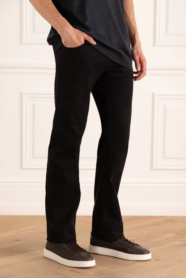 Jacob Cohen прямые джинсы хлопковые черные с лаконичной отделкой
 175367 - фото 3