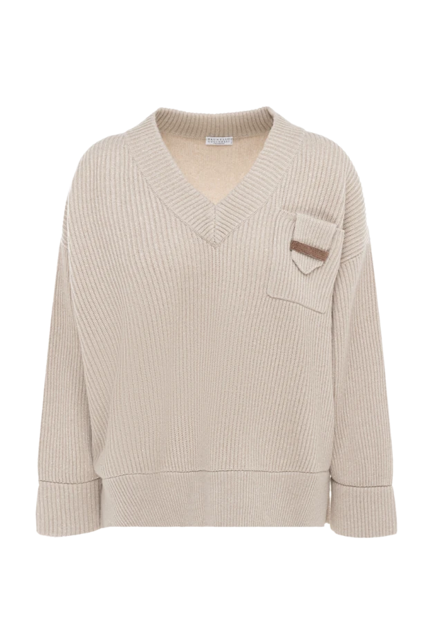 Джемпер из плотного трикотажа в рубчик с декоративным карманом - фото 1