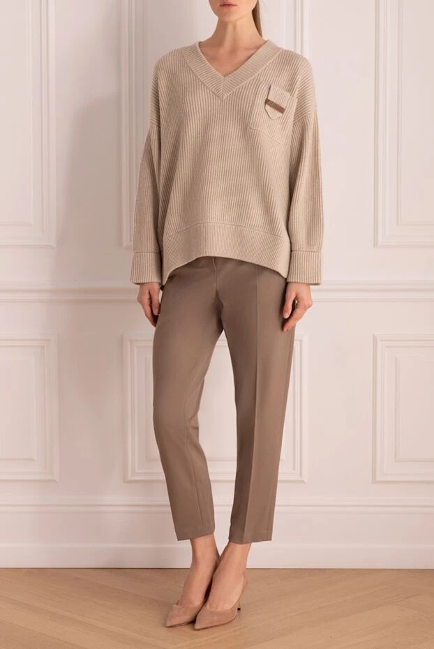 Brunello Cucinelli jumper made of thick ribbed knit with a decorative pocket 175377 - photo 2