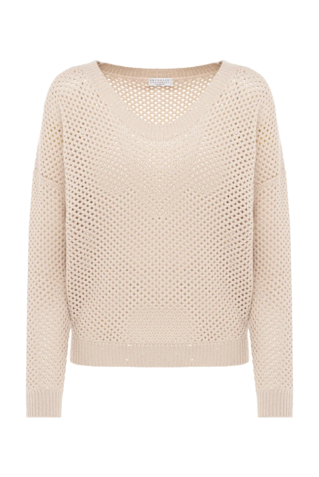 Әйелдерге арналған бежевый кашемир және жібек жемпір - фото 1