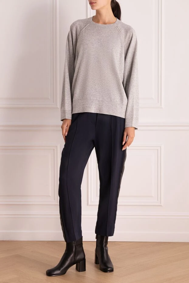 Brunello Cucinelli gray cashmere jumper with a soft texture
 175390 - photo 2