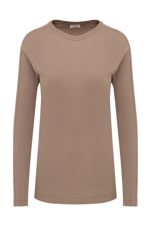 Әйелдерге арналған бежевый мақтадан жасалған жемпір - фото 1