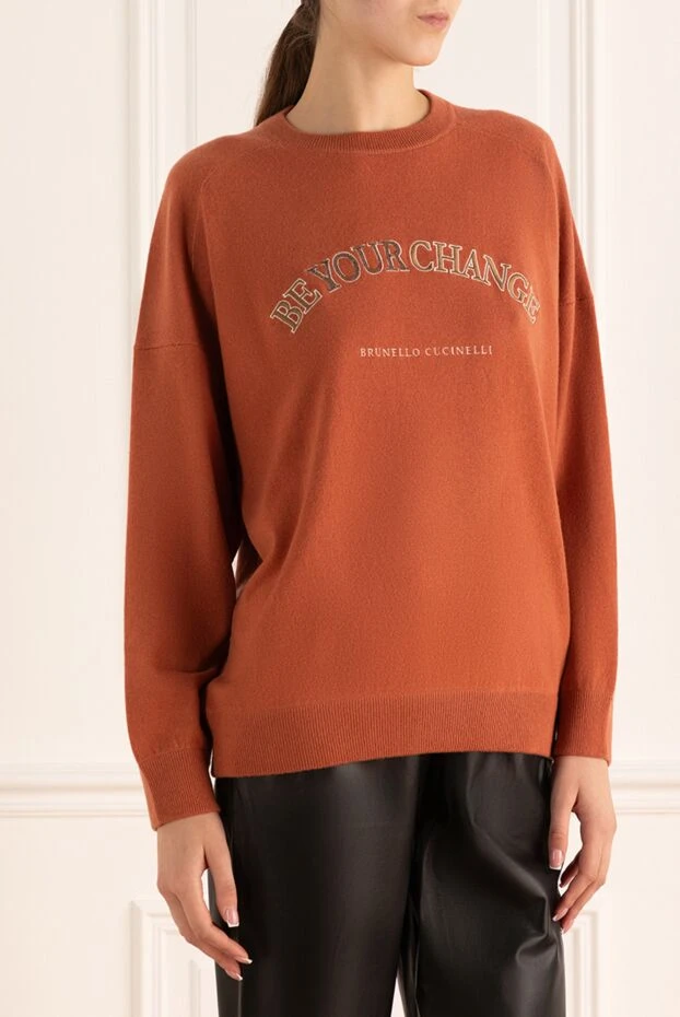Brunello Cucinelli orange jumper for women 175400 - photo 3