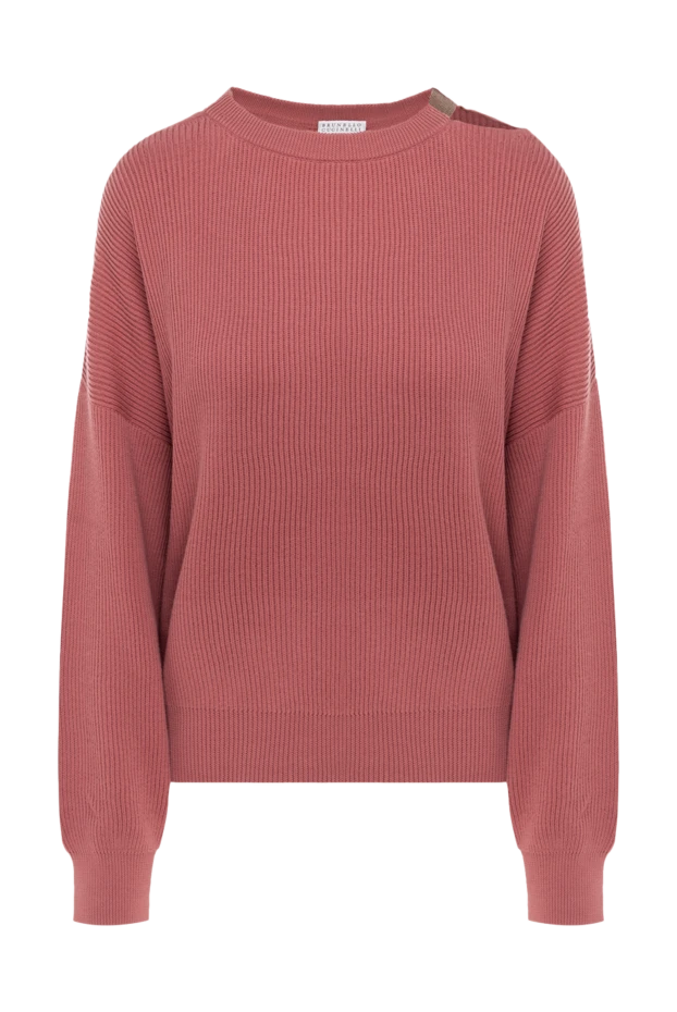 Әйелдерге арналған қызғылт мақтадан жасалған джемпер - фото 1