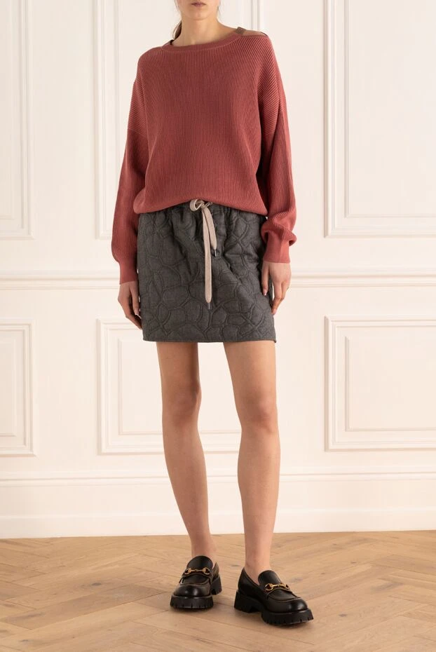 Brunello Cucinelli pink cotton jumper for women 175401 - photo 2