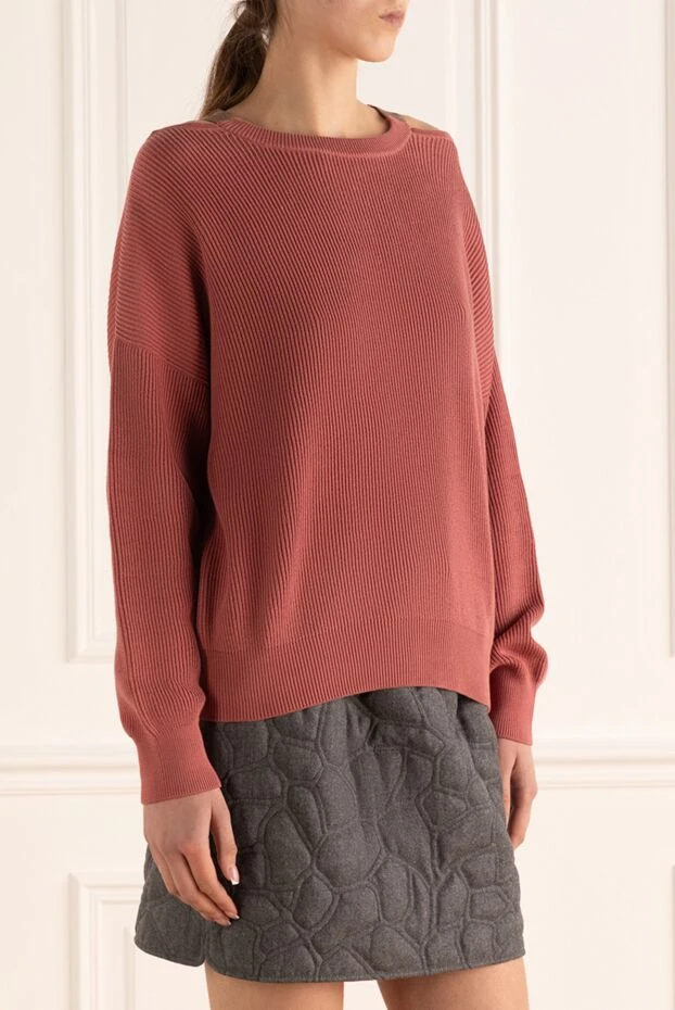 Brunello Cucinelli pink cotton jumper for women 175401 - photo 3